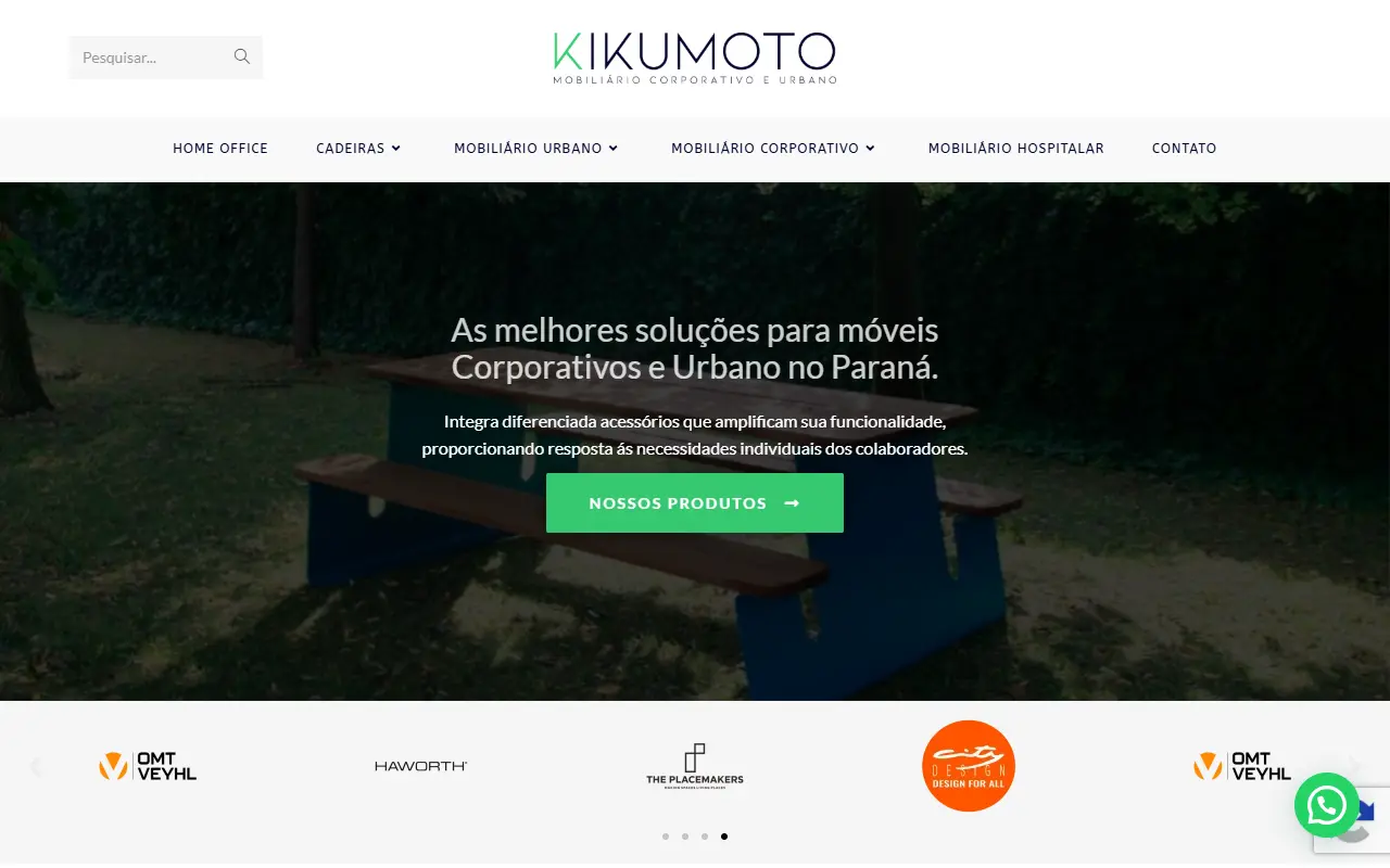 Página inicial do site Kikumoto, criado pela Chipsete